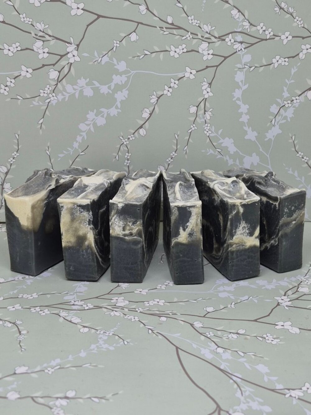 6 Handmade Charcoal Bulgarian Lavender & Tea Tree Soap Bars 4-5 oz.